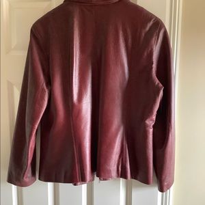 Selling a Burgundy Leather jacket.